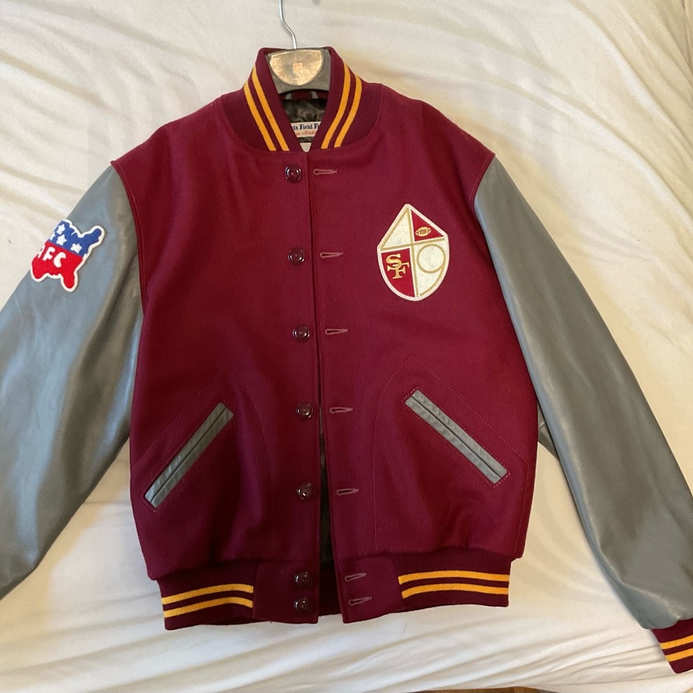 San Francisco 49ers Ebbets Field Flannels Letterman Jacket